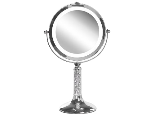 Déco Miroirs | Miroir de maquillage éclairage LED ø 18 cm argenté - DL93144