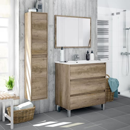 Colonna pensile da bagno mobile a 2 ante con ripiani ATHENA