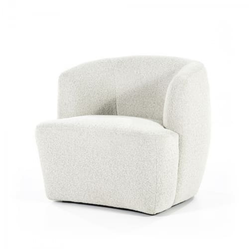 Canapés et fauteuils Fauteuils | Fauteuil rond avec accoudoirs en tissu blanc - YQ47112