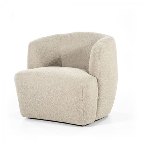 Canapés et fauteuils Fauteuils | Fauteuil rond avec accoudoirs en tissu beige - XQ73784