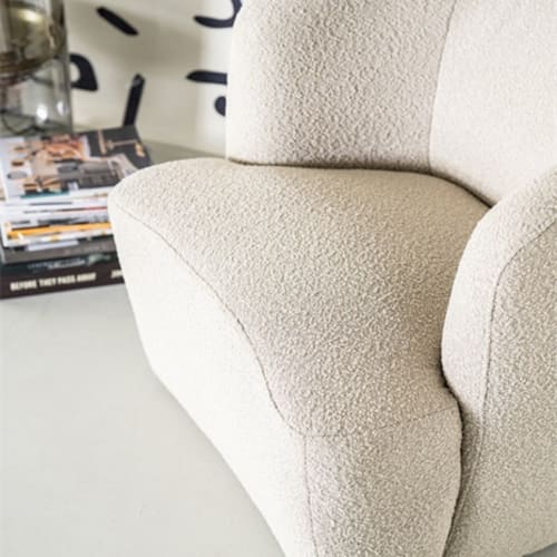 Canapés et fauteuils Fauteuils | Fauteuil rond avec accoudoirs en tissu beige - XQ73784