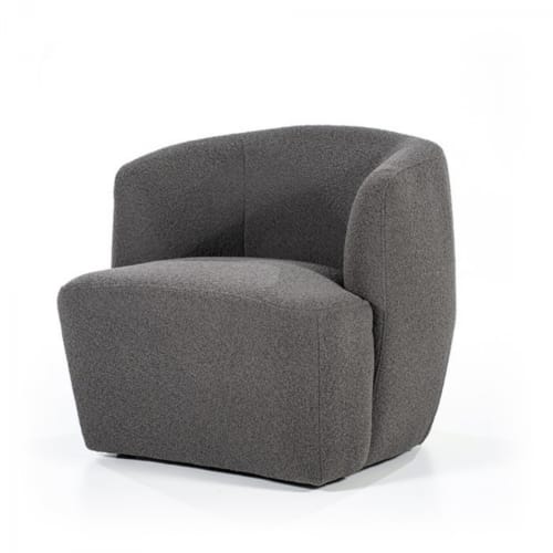 Canapés et fauteuils Fauteuils | Fauteuil rond avec accoudoirs en tissu gris - NM99658