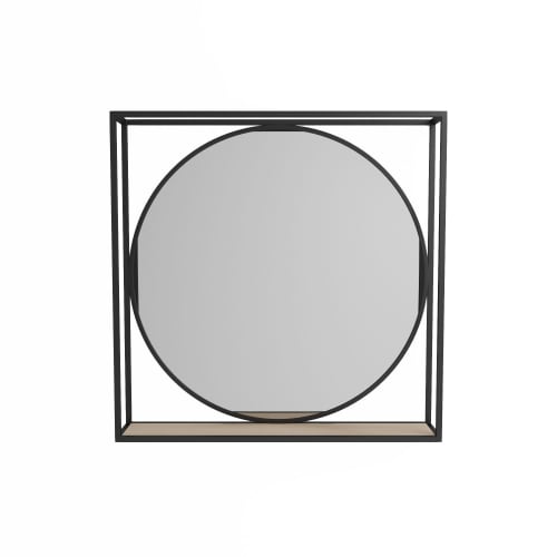 Déco Miroirs | Miroir à formes géométriques en métal noir - PH01700