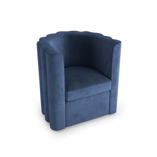 Canapés et fauteuils Fauteuils | Fauteuil vintage en velours bleu nuit - EG41138