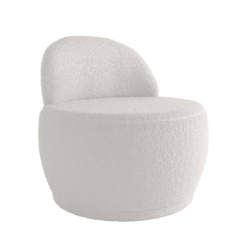 Canapés et fauteuils Fauteuils | Fauteuil écru en tissu effet laine bouclée - NH52200