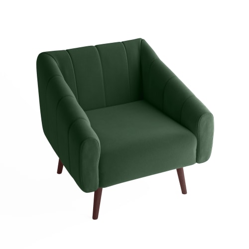 Canapés et fauteuils Fauteuils | Fauteuil en velours vert sapin - AS13780