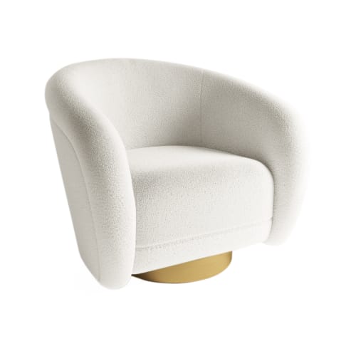 Canapés et fauteuils Fauteuils | Fauteuil effet laine bouclée et laiton - BK49754