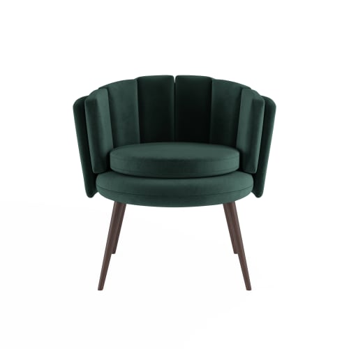 Canapés et fauteuils Fauteuils | Fauteuil en velours vert forêt - DB20567