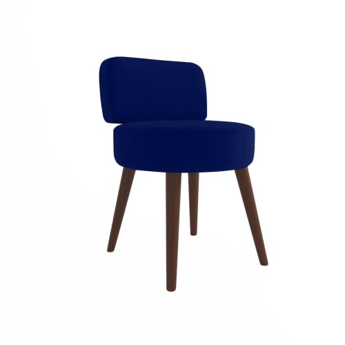 Canapés et fauteuils Fauteuils | Petit fauteuil en velours bleu nuit - WA79696