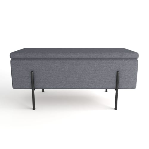 Canapés et fauteuils Banquettes | Banquette-coffre gris foncé en bois, métal et tissu - IL15016