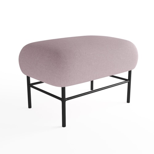 Canapés et fauteuils Banquettes | Banquette en tissu rose et métal noir - QA44841