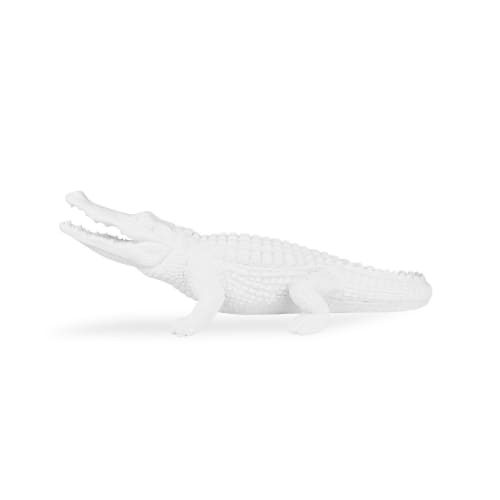 Déco Statuettes et figurines | Crocodile décoratif blanc en polyrésine - TU68225