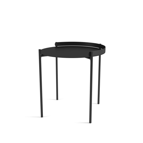 Meubles Tables basses | Table d'appoint en métal noir - NJ54678