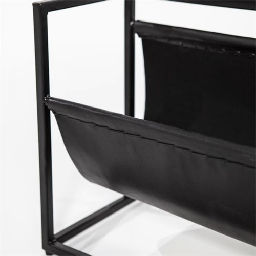 Meubles Tables basses | Table basse 120x60cm en marbre avec pochette en cuir noir - CO33990