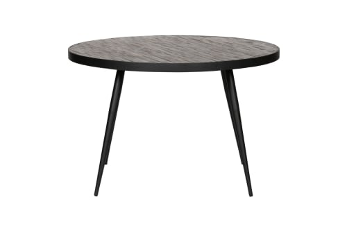 Meubles Tables à manger | Table à manger ronde 120x120cm en bois et métal noir - CI93824
