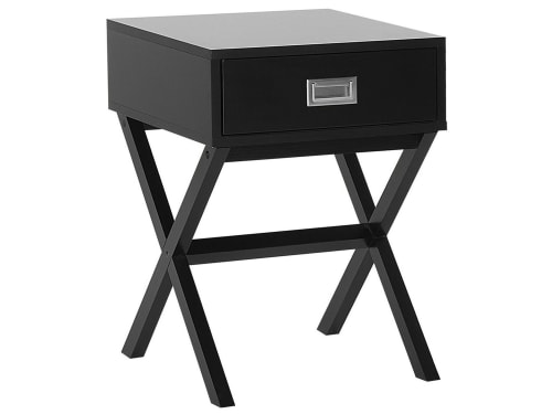 Table basse noire avec tiroir