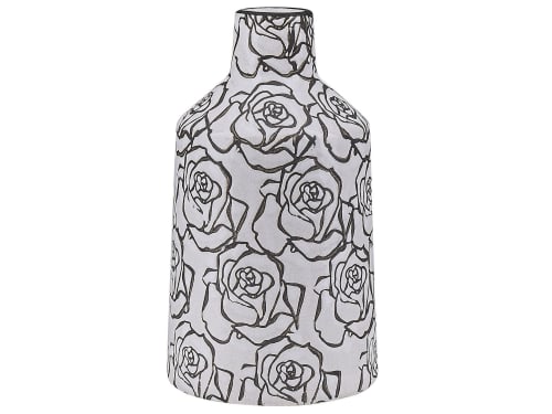 Déco Vases | Vase à fleur blanc / noir 26 cm - JL65642