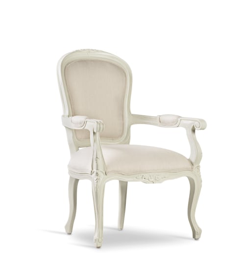 Canapés et fauteuils Fauteuils | Fauteuil en bois d'acajou blanc et revêtement en polyester blanc - MH16043