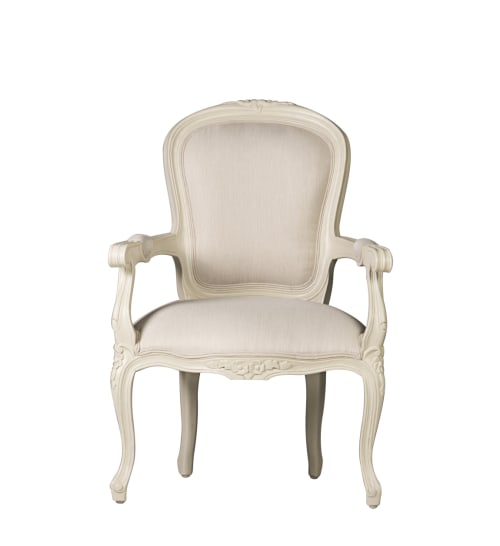Canapés et fauteuils Fauteuils | Fauteuil en bois d'acajou blanc et revêtement en polyester blanc - MH16043