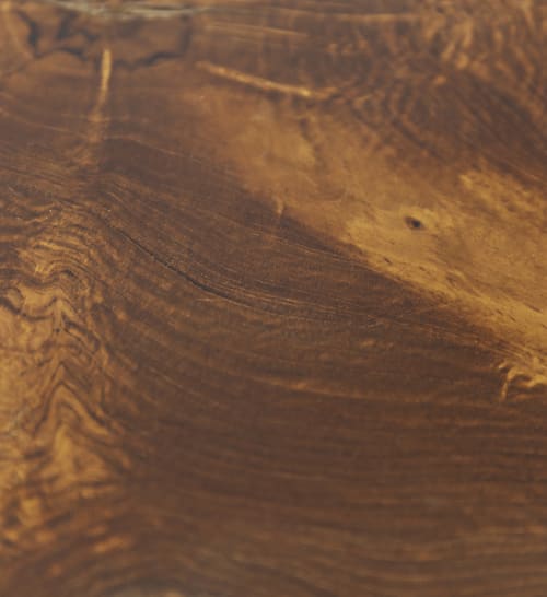 Muebles Mesas auxiliares | Mesa auxiliar de madera de teca marrón y dorado - SZ95956