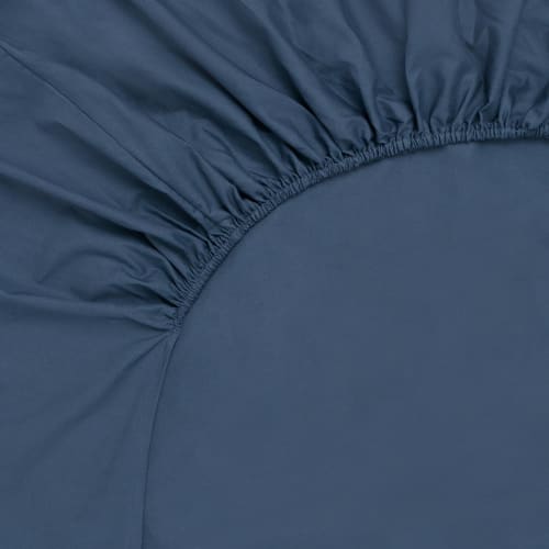 Ropa de hogar y alfombras Sábanas bajeras | Bajera algodón orgánico azul 90x200 (Cama 80-90) - NJ08319