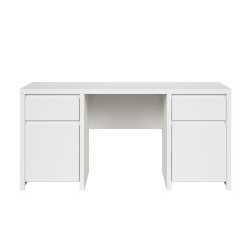 Meubles Bureaux et meubles secrétaires | Bureau 2 portes 2 tiroirs blanc - GL56920