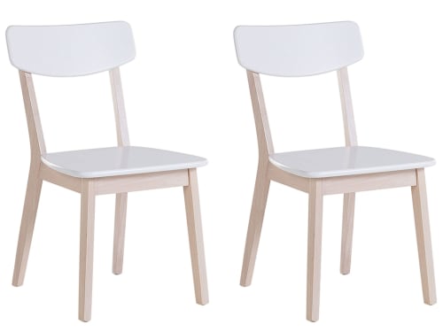 Meubles Chaises | Lot de 2 chaises blanches - MW39138