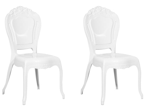 Meubles Chaises | Lot de 2 chaises de salle à manger blanche - DD31701