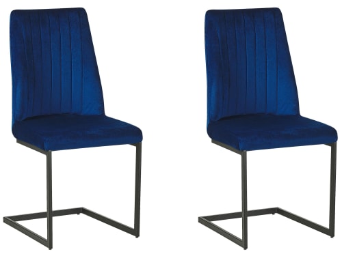 Meubles Chaises | Lot de 2 chaises de salle à manger en velours bleu cobalt - UF59836