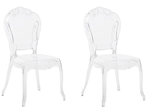 Meubles Chaises | Lot de 2 chaises de salle à manger transparent - CT79439