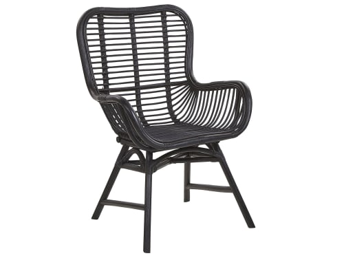 Meubles Chaises | Chaise en rotin noir - IG92813