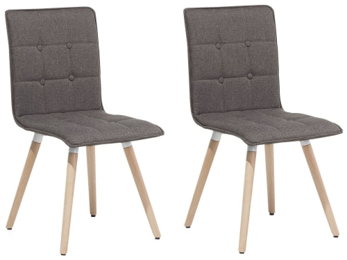 Meubles Chaises | Lot de 2 chaises en tissu marron clair - WQ69515