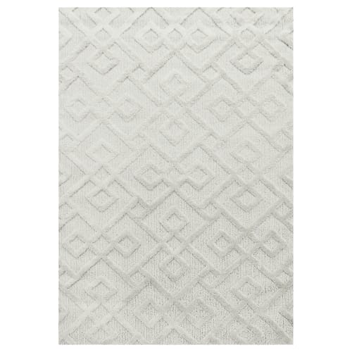 Tapis bohème à relief blanc ivoire 80x150cm | Maisons du Monde