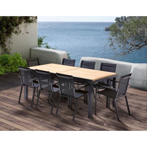 Jardin Tables de jardin | Table et chaises de jardin moderne bali 8 fauteuils - CR47060