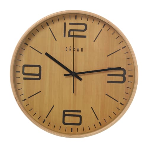 Déco Horloges murales et horloges à poser | Horloge murale ronde bois D32cm - XZ43557