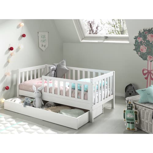Lit 70x140 Sommier Tiroir Inclus Blanc Tod Maisons Du Monde