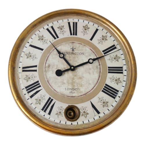 Déco Horloges murales et horloges à poser | Horloge murale ronde en métal doré D46,5cm - PG15585