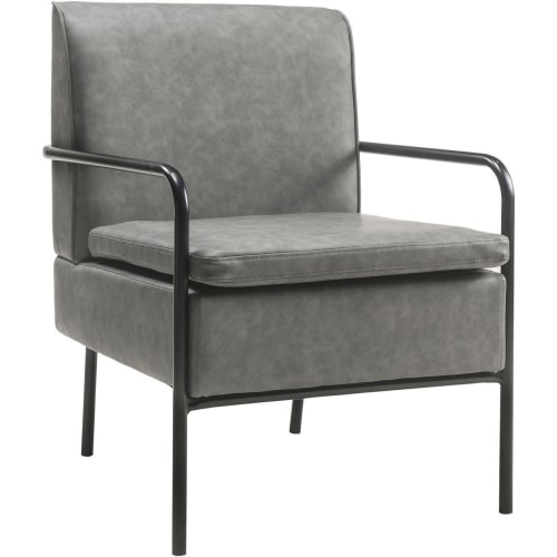 Canapés et fauteuils Fauteuils | Fauteuil assise grise pieds métal noir - DV44446