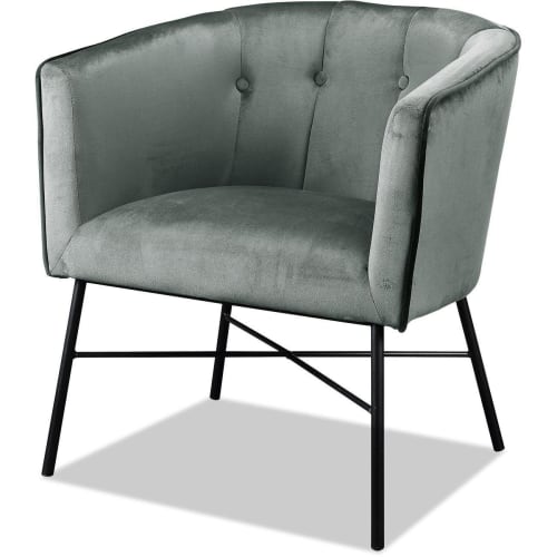 Canapés et fauteuils Fauteuils | Fauteuil assise velours gris pieds métal - RW99274