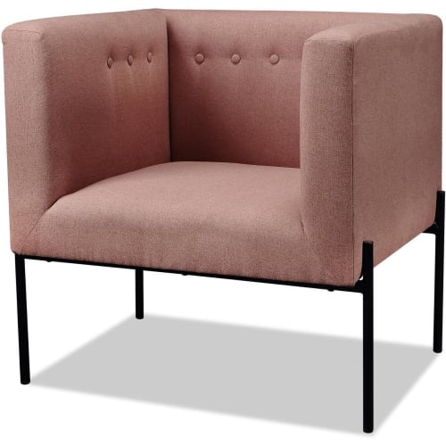 Canapés et fauteuils Fauteuils | Fauteuil assise polyester rose pieds métal - SY58726