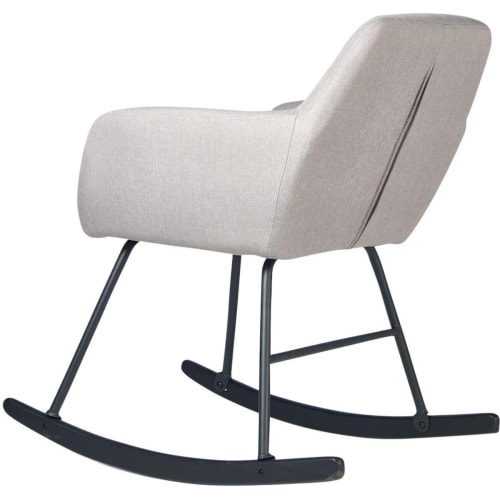Canapés et fauteuils Fauteuils | Rocking chair assise tissu gris clair pieds métal noir - TY14502