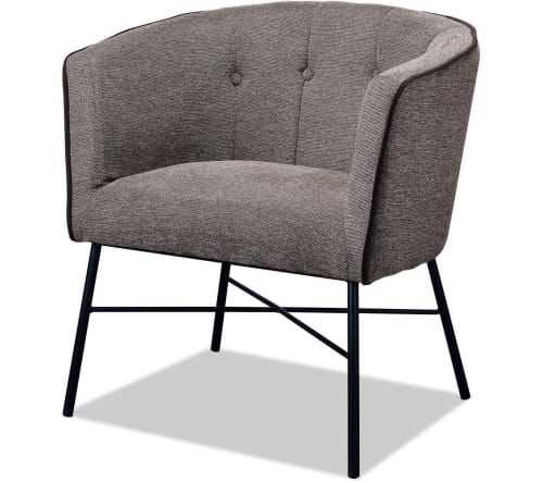 Canapés et fauteuils Fauteuils | Fauteuil assise tissu marron pieds métal - ZK47876