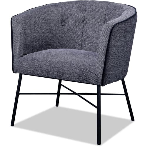 Canapés et fauteuils Fauteuils | Fauteuil assise tissu gris pieds métal - ZY17613