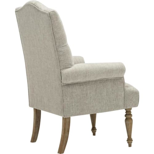 Canapés et fauteuils Fauteuils | Fauteuil assise lin gris et pieds bois - GR75297