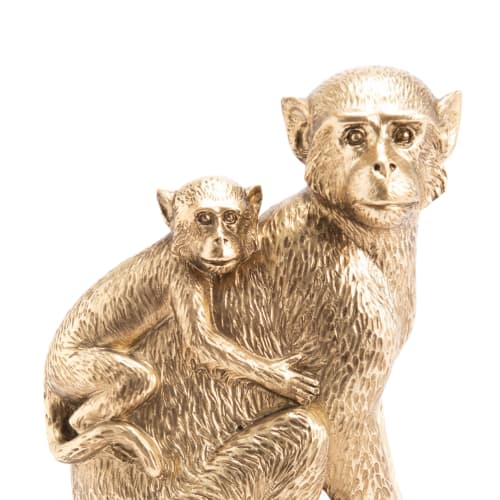 Statuette De Decoration Maman Singe Et Bebe H19cm Maisons Du Monde