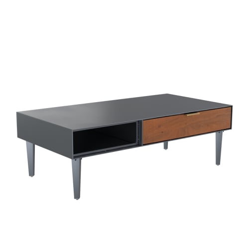 Meubles Tables basses | Table basse en bois d'acacia et métal 1 tiroir 1 niche - JR87571