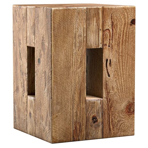 Meubles Tabourets | Petit tabouret carré en bois de pin recyclé - JG01237