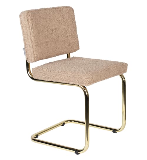 Meubles Chaises | Chaise en tissu doudou rose - UQ71822