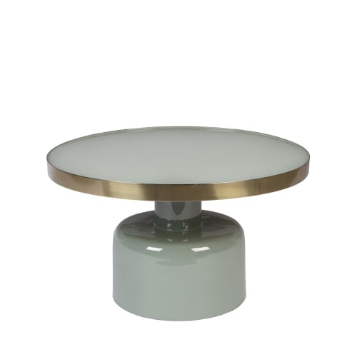 Table basse design en métal D60cm vert d'eau | Maisons du Monde