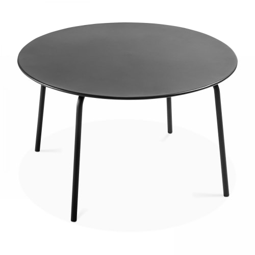 Meubles Tables à manger | Table ronde en acier gris - CJ64978
